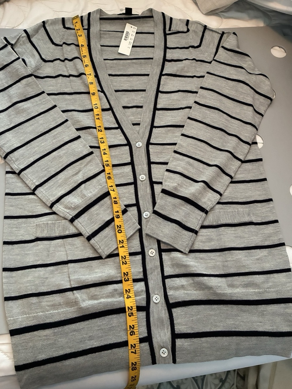 J. Crew Long Merino Striped Cardigan NWT